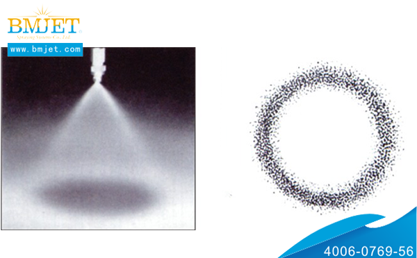 直線型空心錐形噴嘴噴霧效果圖
