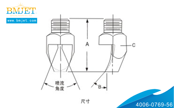 扇形噴嘴外形尺寸
