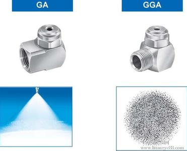 轉(zhuǎn)角式不銹鋼空心錐形噴嘴噴射效果圖