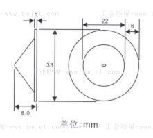 造紙工業(yè)不銹鋼低壓扁平噴嘴素描圖